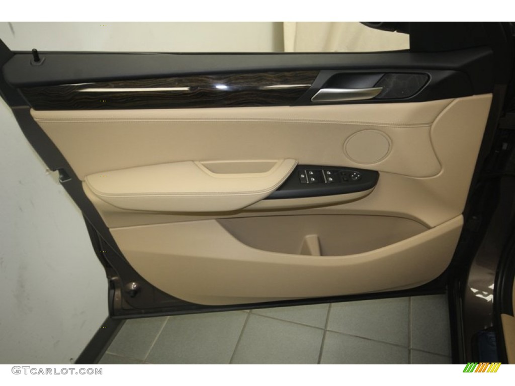 2014 BMW X3 xDrive28i Sand Beige Door Panel Photo #81986025
