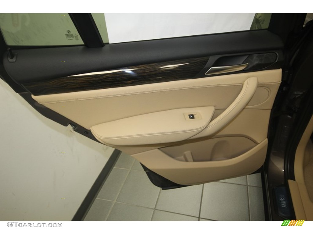 2014 BMW X3 xDrive28i Sand Beige Door Panel Photo #81986179