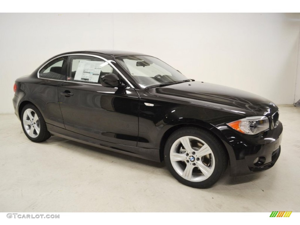 2013 1 Series 128i Coupe - Jet Black / Black photo #2