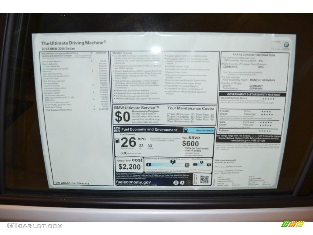 2013 3 Series 328i Sedan - Glacier Silver Metallic / Black photo #5