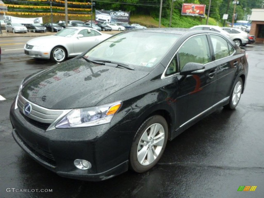 2010 HS 250h Hybrid Premium - Obsidian Black / Parchment photo #2