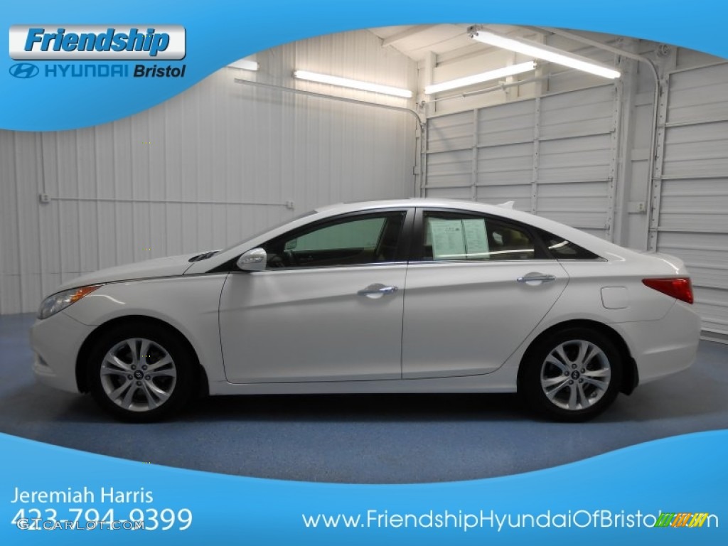 2011 Sonata Limited 2.0T - Pearl White / Camel photo #1
