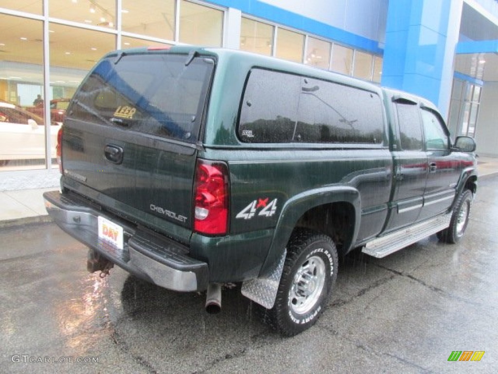 2004 Silverado 2500HD LS Extended Cab 4x4 - Dark Green Metallic / Tan photo #7