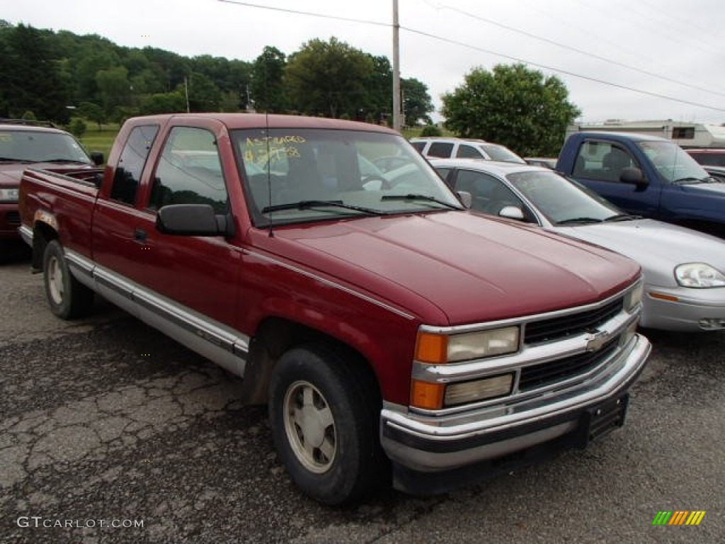 Dark Hunt Club Red Metallic 1996 Chevrolet C/K C1500 Extended Cab Exterior Photo #81994802