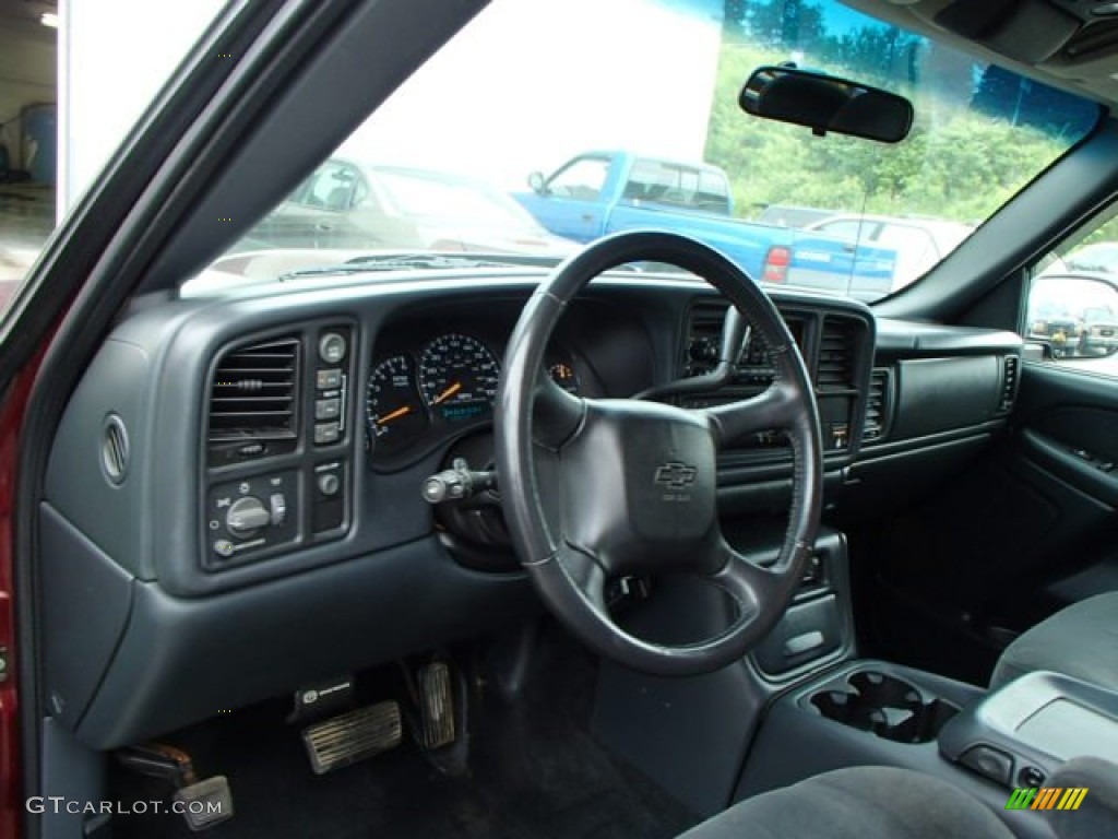 2002 Silverado 1500 LS Extended Cab 4x4 - Dark Carmine Red Metallic / Graphite Gray photo #8