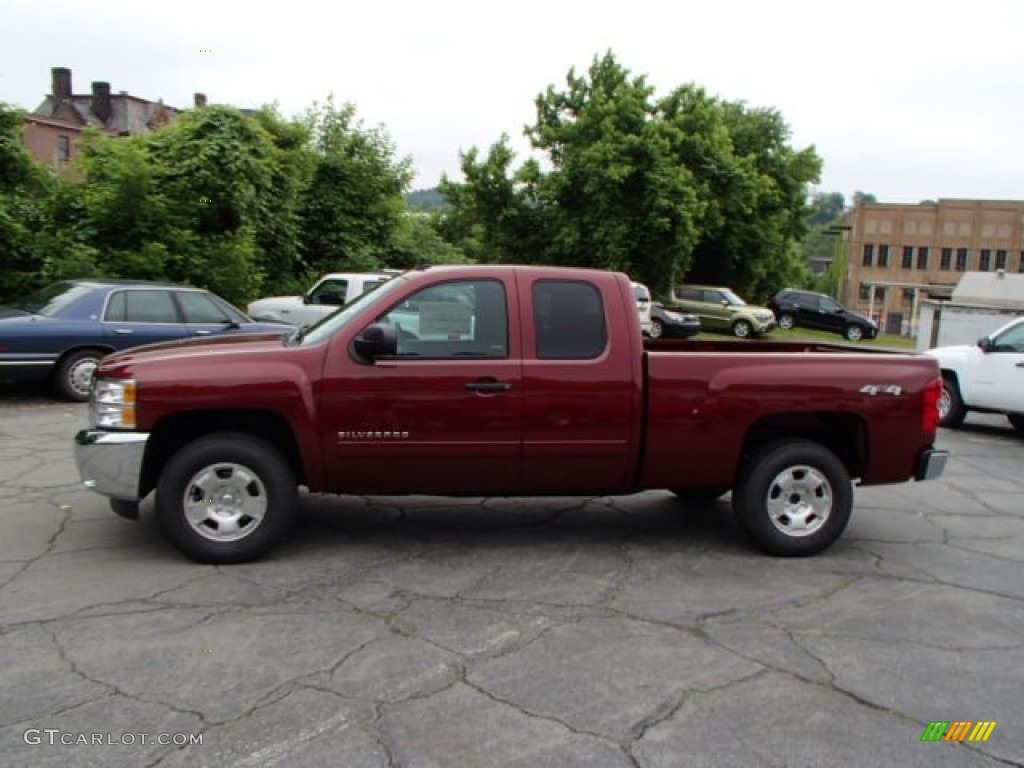 2013 Silverado 1500 LT Extended Cab 4x4 - Deep Ruby Metallic / Ebony photo #5