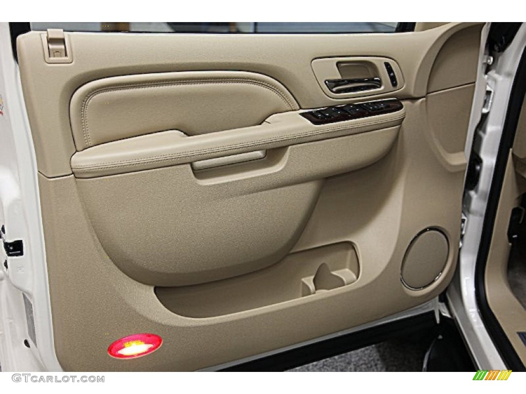 2013 Cadillac Escalade Hybrid AWD Cashmere/Cocoa Door Panel Photo #82002371