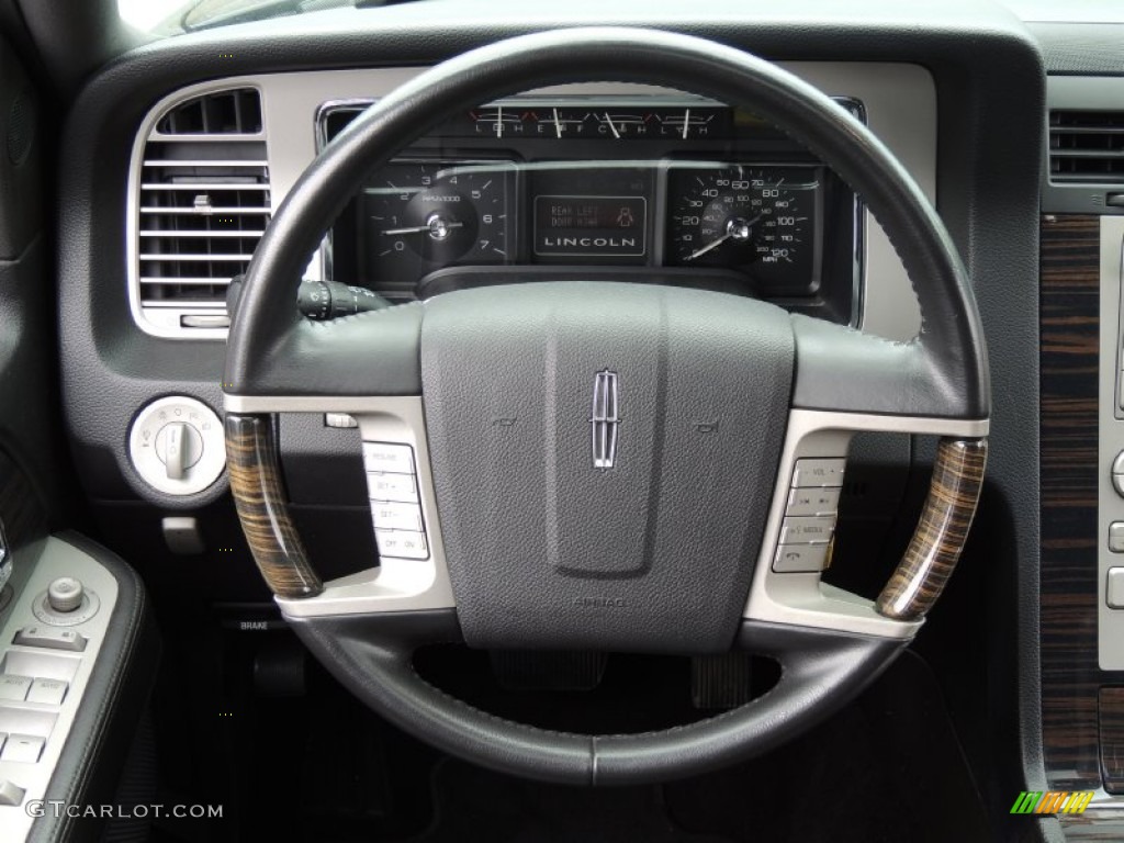 2010 Lincoln Navigator L 4x4 Charcoal Black Steering Wheel Photo #82005093