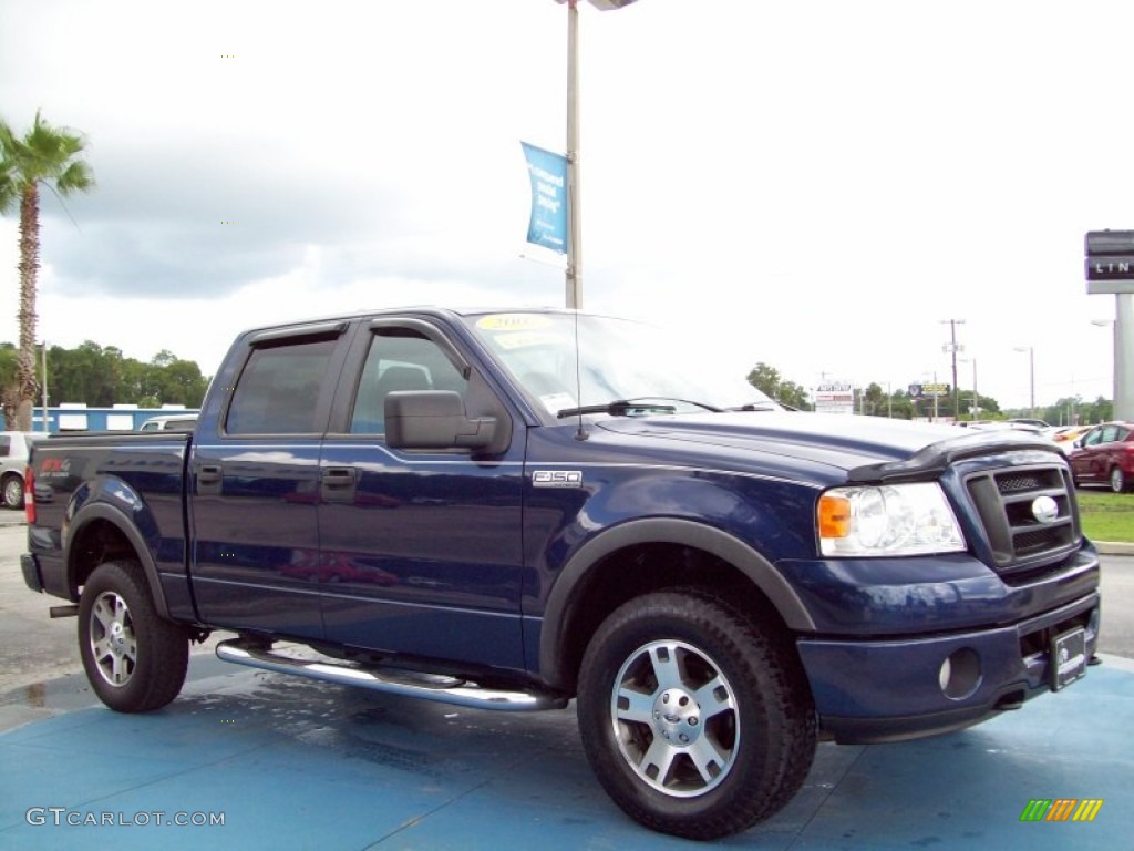 2007 F150 FX4 SuperCrew 4x4 - Dark Blue Pearl Metallic / Black photo #8