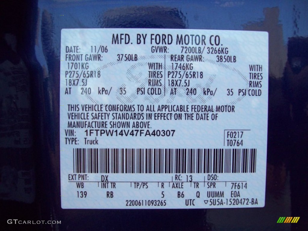 2007 F150 FX4 SuperCrew 4x4 - Dark Blue Pearl Metallic / Black photo #26