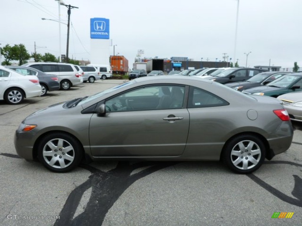 2006 Civic LX Coupe - Sparkle Gray Pearl / Gray photo #6