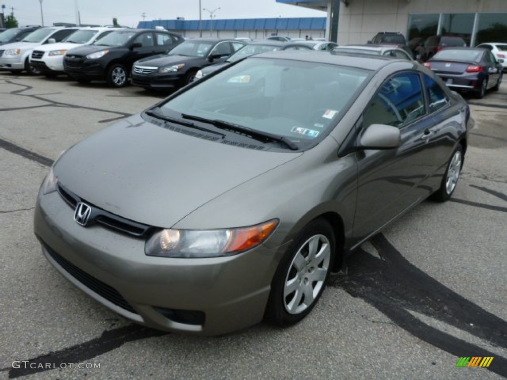2006 Civic LX Coupe - Sparkle Gray Pearl / Gray photo #7