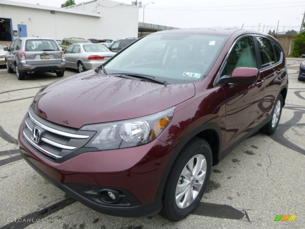 2013 CR-V EX AWD - Basque Red Pearl II / Gray photo #7