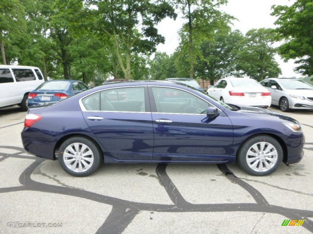 2013 Accord EX-L Sedan - Obsidian Blue Pearl / Gray photo #2