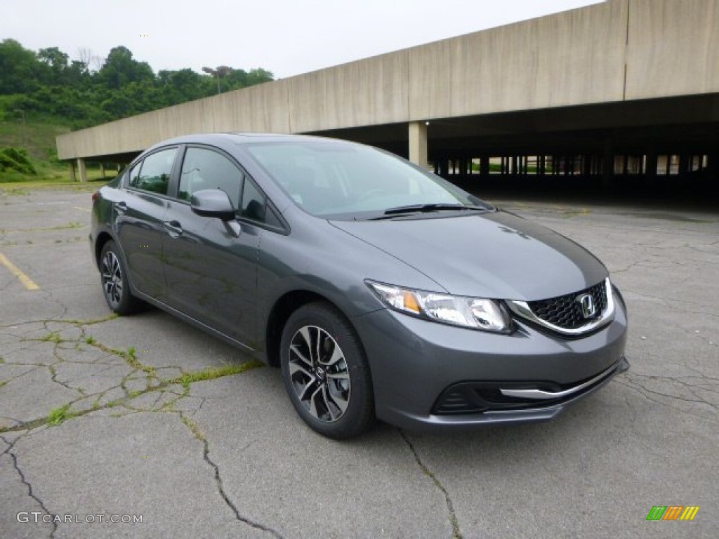 2013 Civic EX Sedan - Polished Metal Metallic / Black photo #1