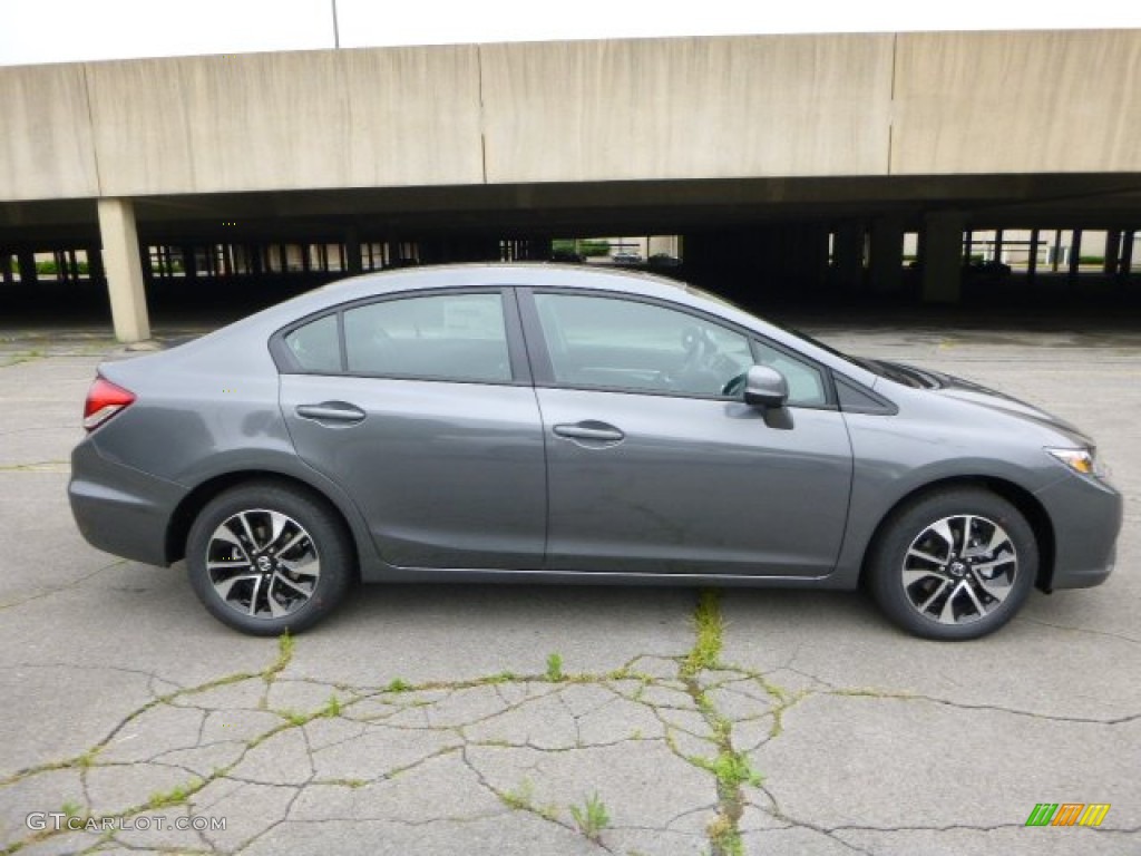 2013 Civic EX Sedan - Polished Metal Metallic / Black photo #2