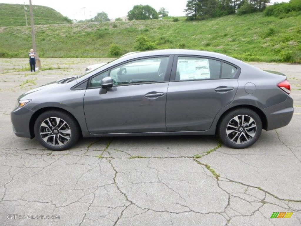 2013 Civic EX Sedan - Polished Metal Metallic / Black photo #6
