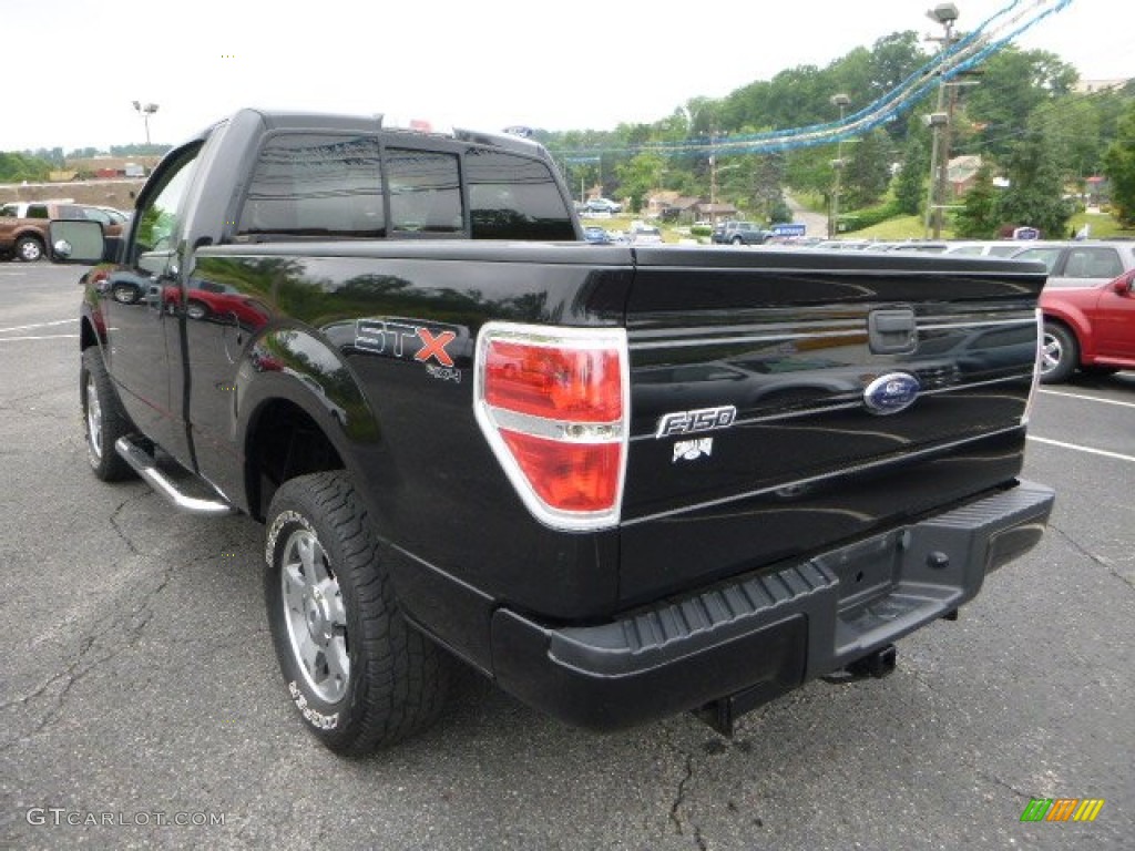 2010 F150 STX Regular Cab 4x4 - Tuxedo Black / Medium Stone photo #4