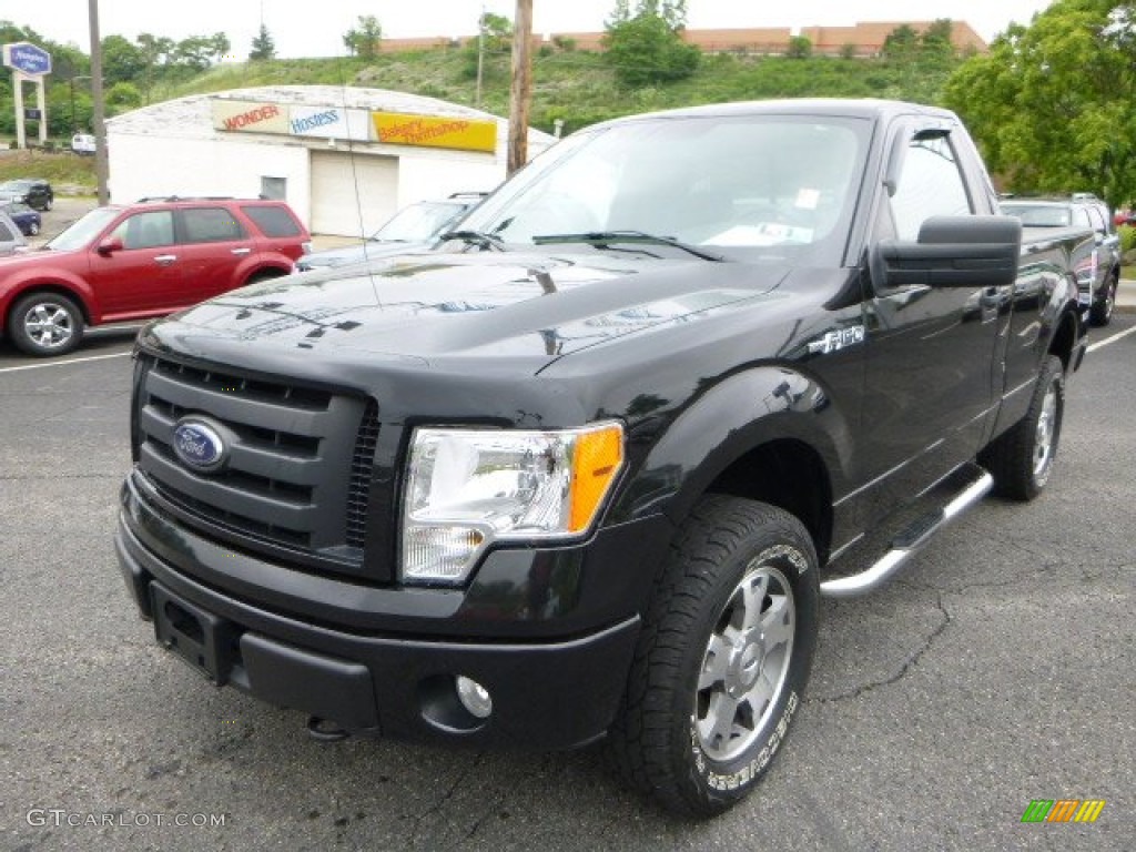 2010 F150 STX Regular Cab 4x4 - Tuxedo Black / Medium Stone photo #5