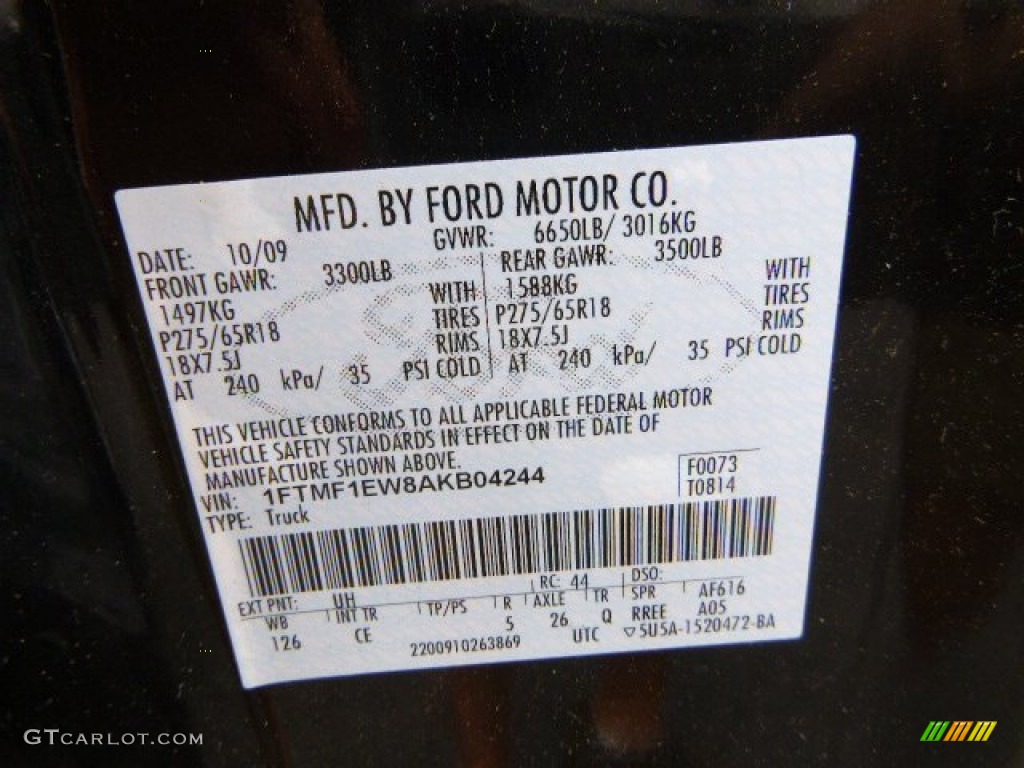 2010 F150 STX Regular Cab 4x4 - Tuxedo Black / Medium Stone photo #14