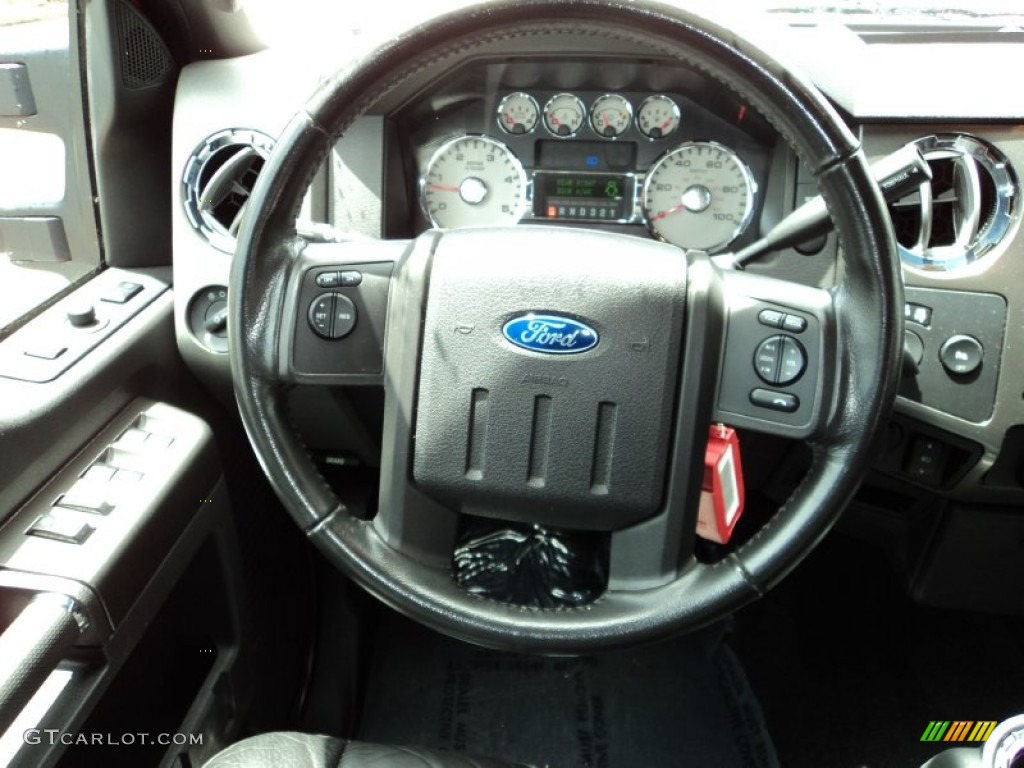 2009 Ford F350 Super Duty FX4 Crew Cab 4x4 FX4 Black Steering Wheel Photo #82015781