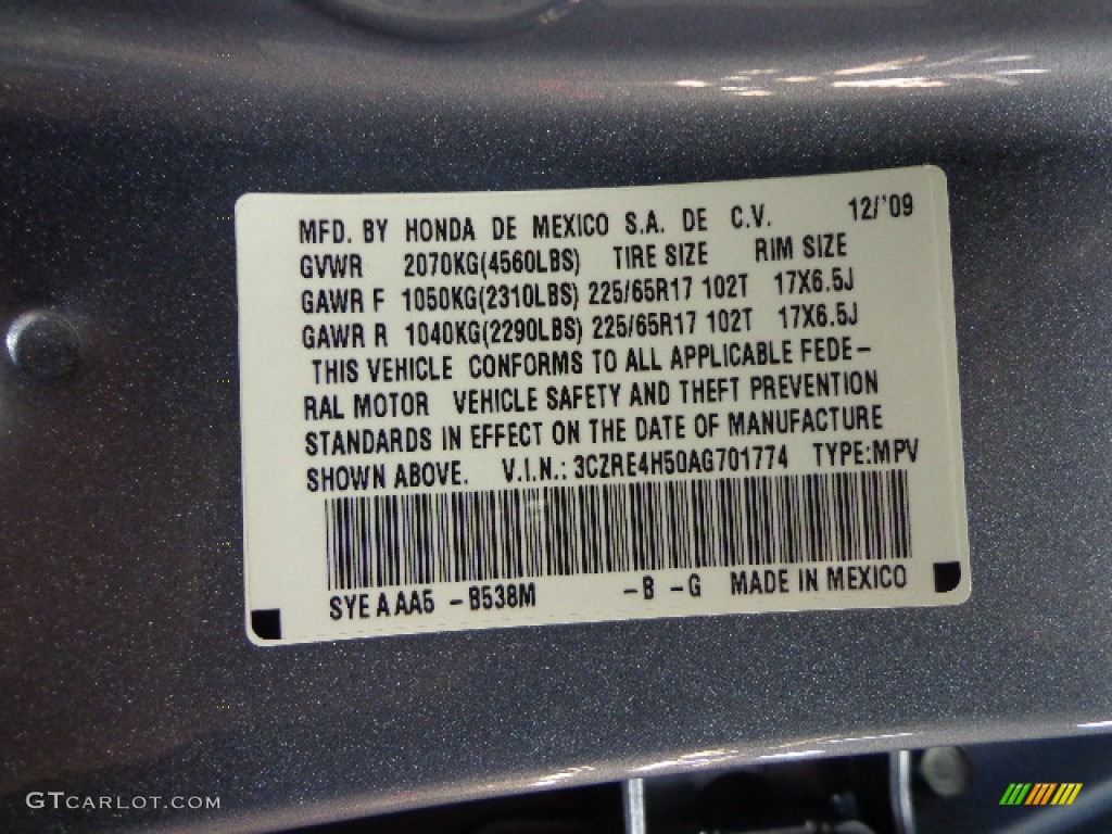 2010 CR-V EX AWD - Glacier Blue Metallic / Gray photo #19