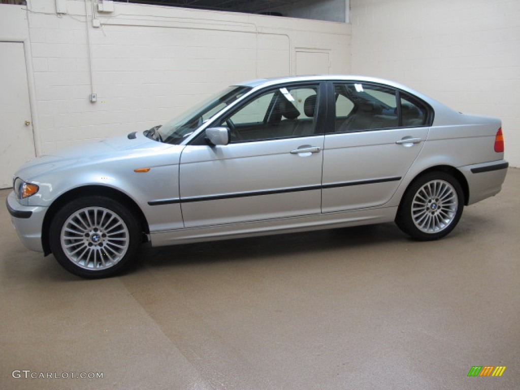 2002 3 Series 325xi Sedan - Titanium Silver Metallic / Black photo #4