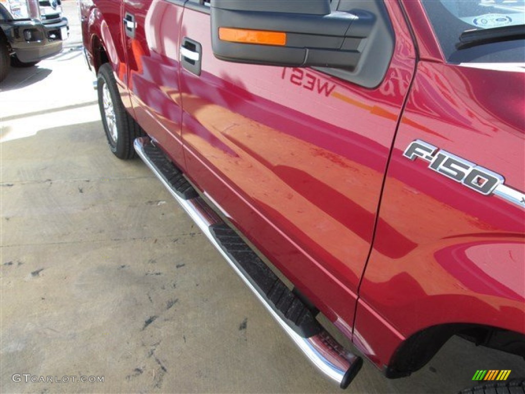 2013 F150 XLT SuperCrew 4x4 - Ruby Red Metallic / Steel Gray photo #11