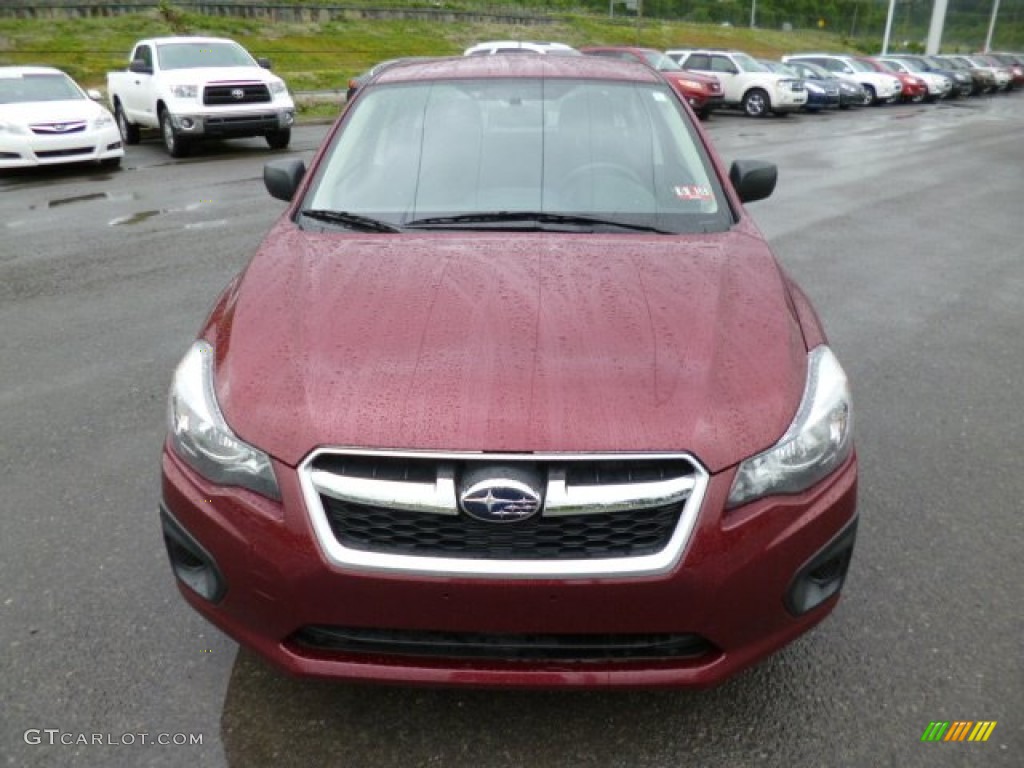 2012 Impreza 2.0i 4 Door - Camellia Red Pearl / Black photo #2