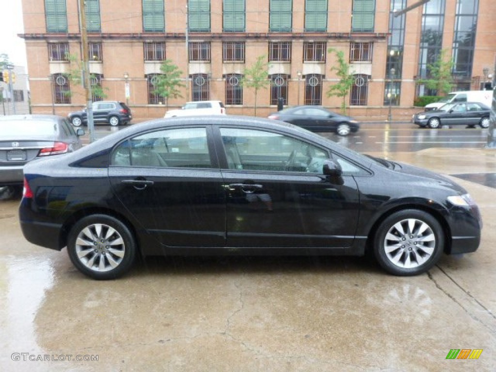 2010 Civic EX Sedan - Crystal Black Pearl / Gray photo #13