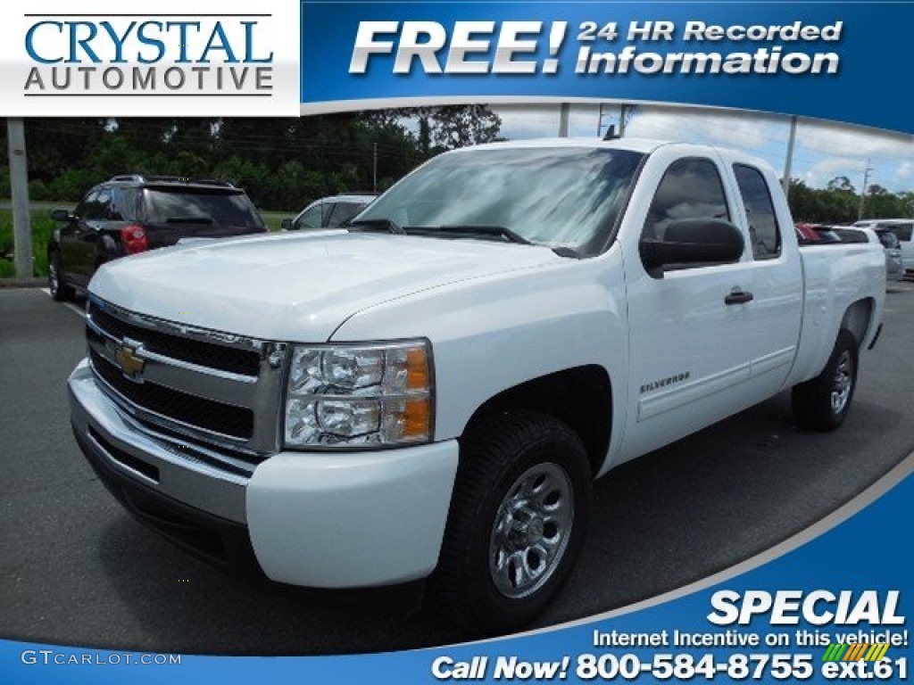 2011 Silverado 1500 LS Extended Cab - Summit White / Dark Titanium photo #1