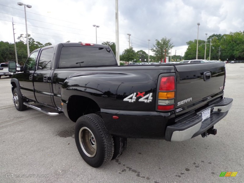 2006 Sierra 3500 SLT Crew Cab 4x4 Dually - Onyx Black / Neutral photo #3