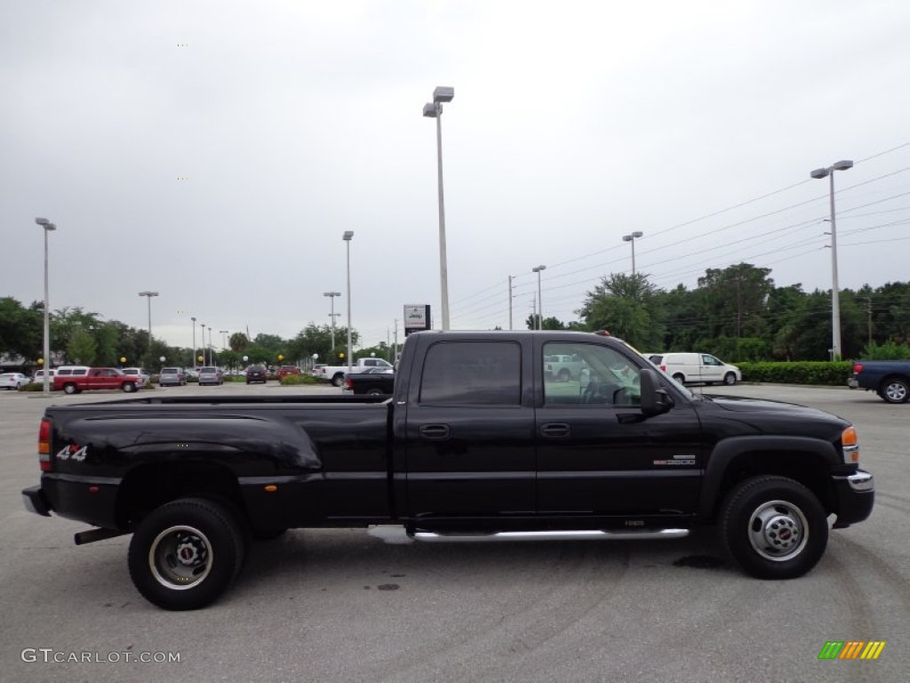 Onyx Black 2006 GMC Sierra 3500 SLT Crew Cab 4x4 Dually Exterior Photo #82026399