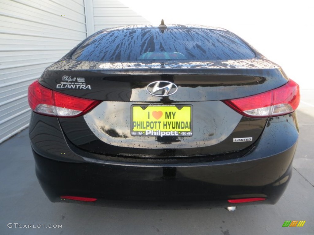 2012 Elantra Limited - Midnight Black / Gray photo #5