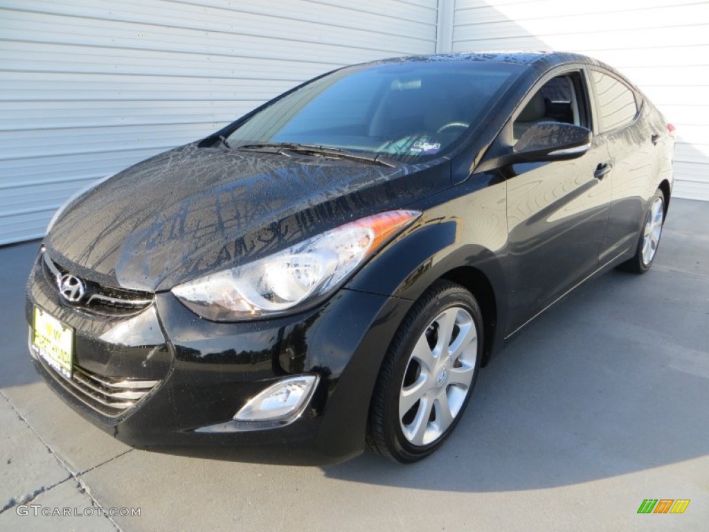 2012 Elantra Limited - Midnight Black / Gray photo #7
