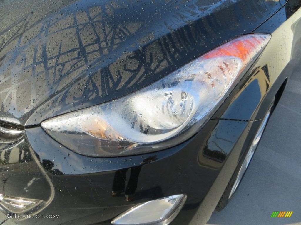 2012 Elantra Limited - Midnight Black / Gray photo #10