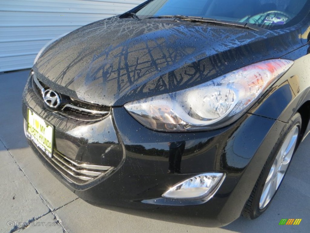 2012 Elantra Limited - Midnight Black / Gray photo #11