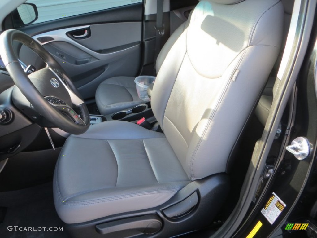 2012 Elantra Limited - Midnight Black / Gray photo #36
