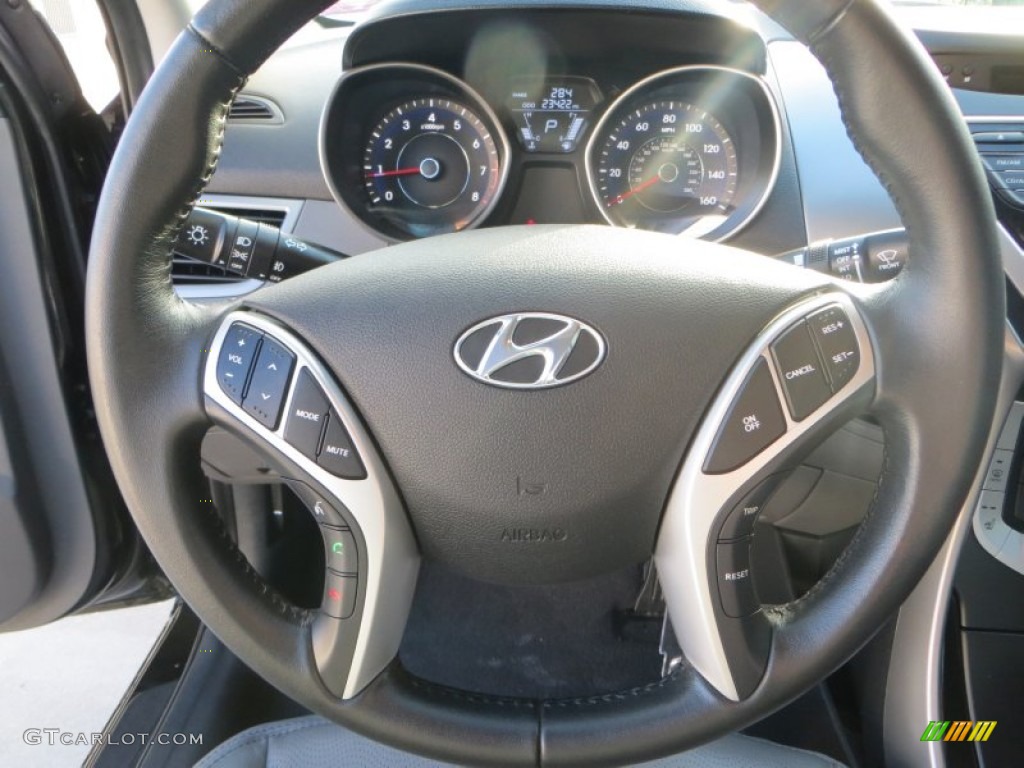 2012 Elantra Limited - Midnight Black / Gray photo #44