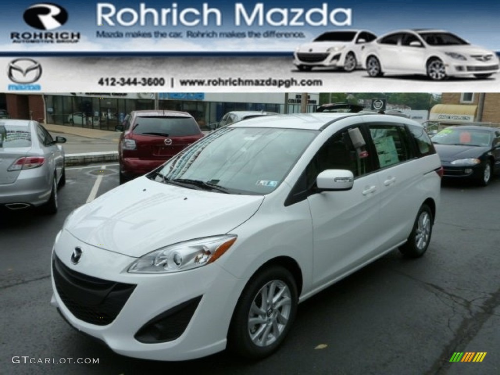 2013 MAZDA5 Sport - Crystal White Pearl / Sand photo #1