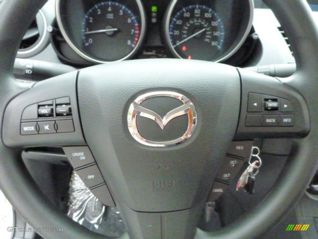 2013 Mazda MAZDA3 i Sport 4 Door Black Steering Wheel Photo #82028206