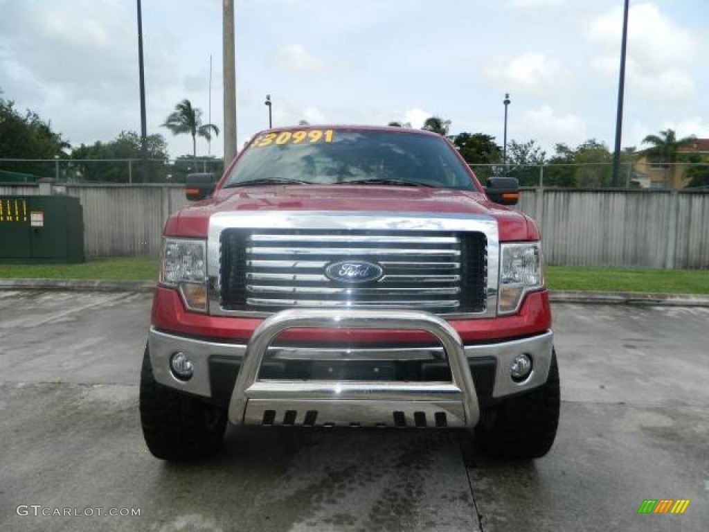 2011 F150 XLT SuperCab 4x4 - Red Candy Metallic / Steel Gray photo #8