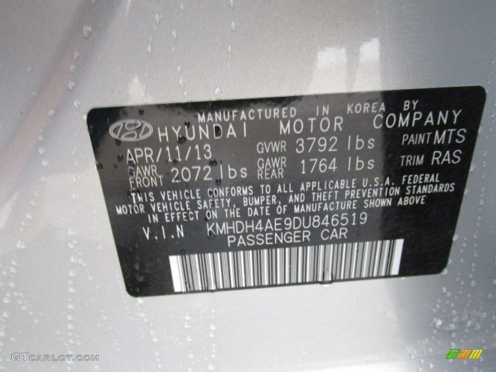 2013 Elantra Limited - Silver / Gray photo #10