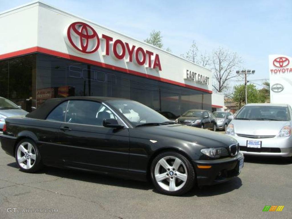 2004 3 Series 325i Convertible - Jet Black / Black photo #2