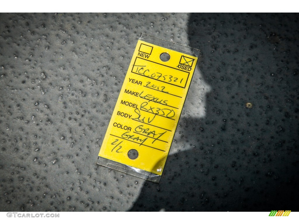 2012 RX 350 - Nebula Gray Pearl / Light Gray photo #32