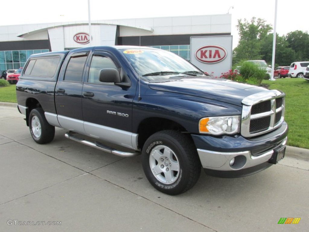 2004 Ram 1500 SLT Quad Cab 4x4 - Patriot Blue Pearl / Dark Slate Gray photo #1