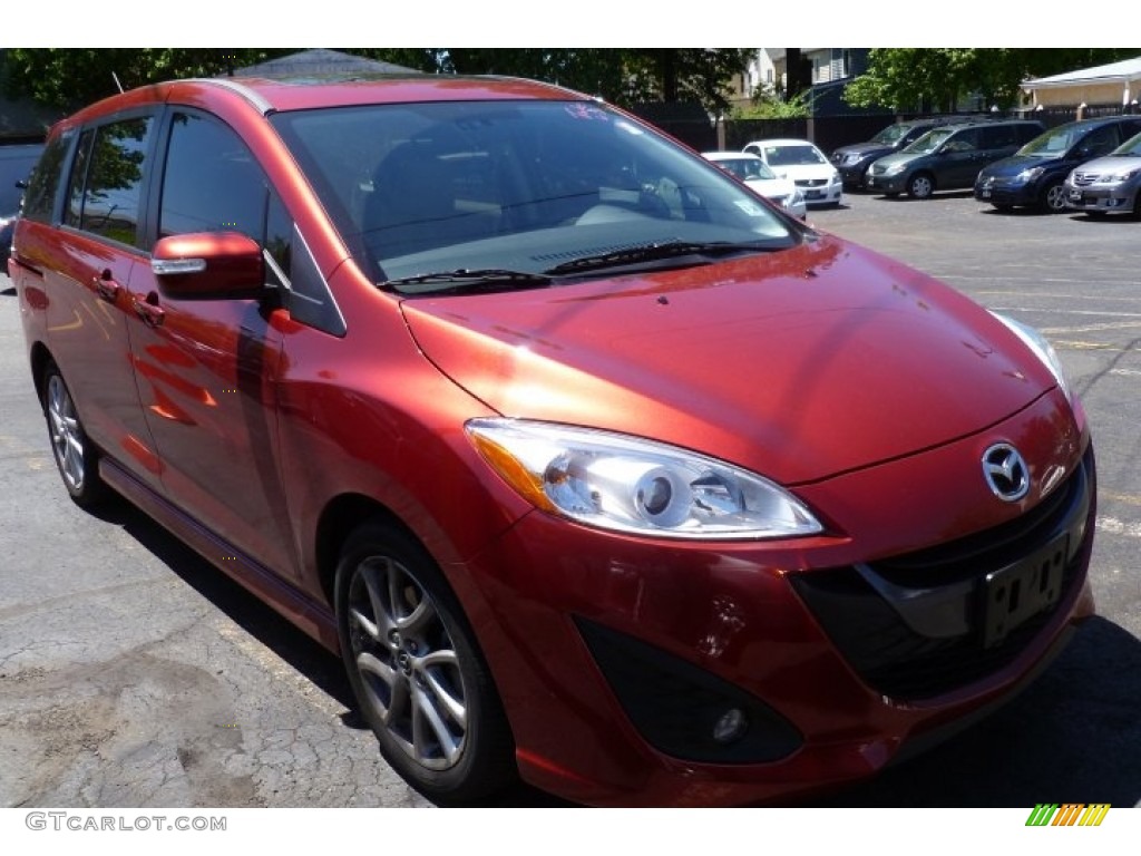 2013 MAZDA5 Grand Touring - Zeal Red Mica / Sand photo #1
