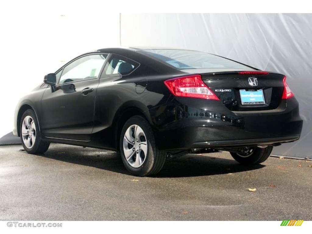 2013 Civic LX Coupe - Crystal Black Pearl / Gray photo #2