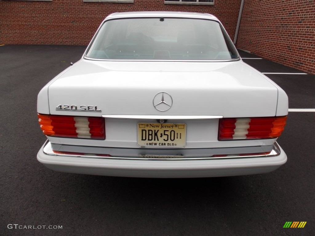 1991 S Class 420 SEL - Arctic White / Blue photo #2