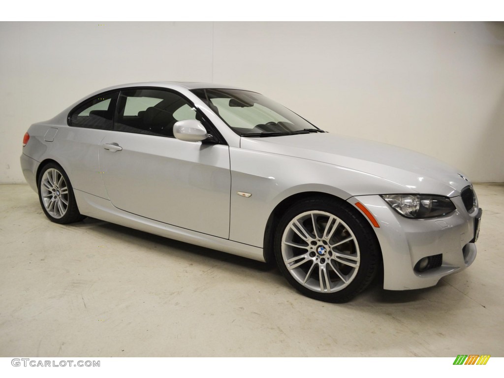 2010 3 Series 328i Coupe - Titanium Silver Metallic / Black photo #2